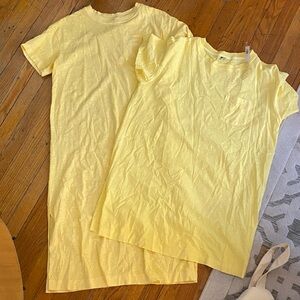 Old Navy set of TWO Yellow Short Sleeve Tee dresses